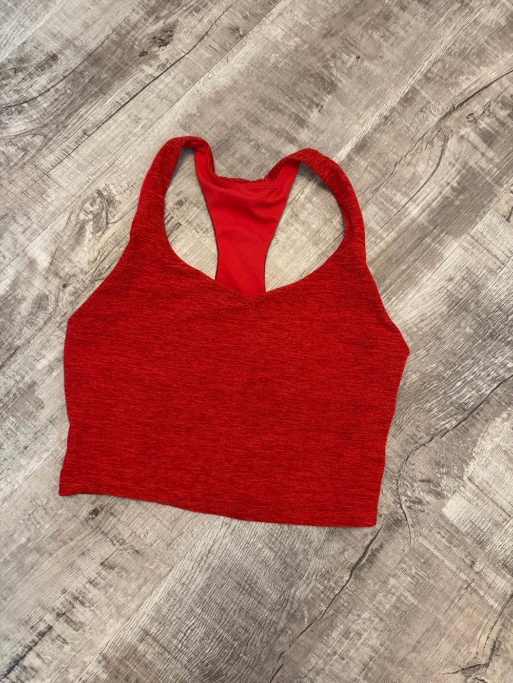 Fabletics Red Racerback Stretch Sports Bra Top